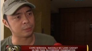 24 Oras Chito Miranda nagdala ng ilang gadget sa NBI para sa forensic examination [upl. by Ennahteb]