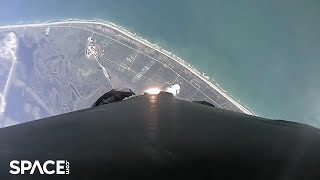 Fly to space and back in amazing SpaceX booster cam video  Launch to Florida landing [upl. by Essilevi]