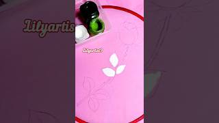 How to paint Roses Leaf on Cloth for beginners flowerpaintingshorts ytshorts [upl. by Eneleh]