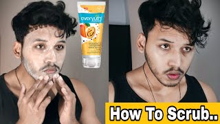 How To Use Face Scrub  Everyuth Scrub  How To Exfoliate Your Skin [upl. by Adnauqahs]