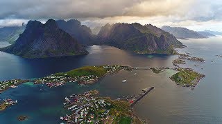 ⭐️ Beautiful Lofoten Norway  Arctic Circle AERIAL DRONE 4K VIDEO [upl. by Lian]