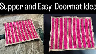 Super Easy Doormat idea How To Make Doormat Doormat Making At Home Paydan Banane Ka Tarika rug [upl. by Caldeira399]