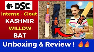 UNBOXING DSC INTENSE CLOUT KASHMIR WILLOW CRICKET BAT REVIEW  BAT Under 2000  Sports Hukoty Hindi [upl. by Nyvar735]