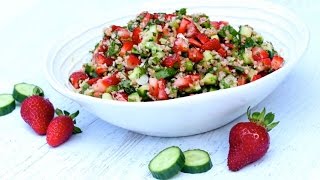 Strawberry Tabouli Salad  CleanampDelicious [upl. by Philippine]