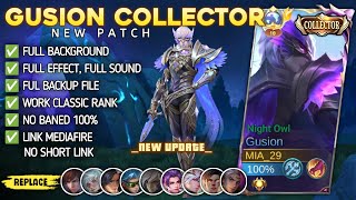 New  Script Skin Gusion Collector Night Owl No Password  Full Effect Voice  Patch Terbaru [upl. by Nimocks]