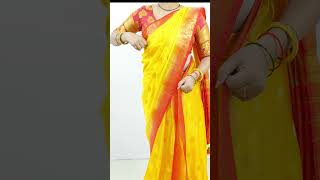 Wedding special saree draping tutorial  New saree draping for wedding guest  Saree draping [upl. by Sinne]