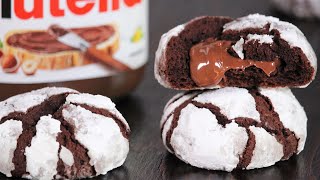 Chocolate Nutella Crinkle Cookies  How Tasty Channel [upl. by Neltiac]