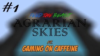 FTB Agrarian Skies  Part 1  Saplings to Stone ft GamingOnCaffeine [upl. by Guyer331]