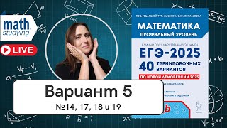 Решаем Вариант 5  №14 17 18 и 19  Лысенко 40 вариантов  ЕГЭ по математике 2025 [upl. by Bywaters]