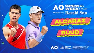 LIVE  Carlos Alcaraz v Casper Ruud  Opening Week  Australian Open 2024 [upl. by Immas]