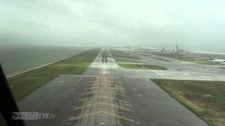 PilotsEYEtv  Hong Kong Approach quotHKG Typhoon warningquot  CC 24 languages [upl. by Eniawd]