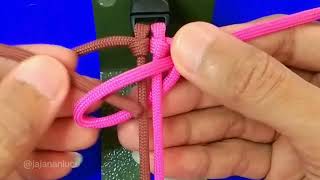 zipper sinnet paracord bracelet tutorial DIY Jajananlucu84 [upl. by Binni]