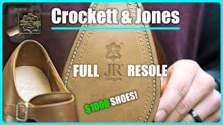 Reviving Luxury 1000 Crockett and Jones Shoe shoes Recrafed with New JR Leather Soles and Heels [upl. by Ledeen]