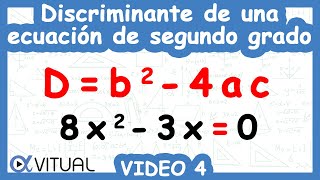 Discriminante de una Ecuación de Segundo Grado  Video 4 de 5 [upl. by Ykcub898]