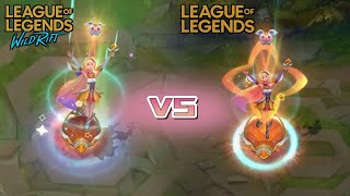 Star Guardian Seraphine Wild Rift vs Star Guardian Seraphine LoL PC Skin Comparison 🌟✨ [upl. by Erbe]