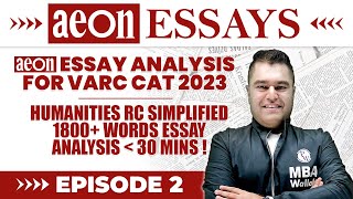 Aeon Essay Analysis for CAT 2023 VARC  Episode 2  MBA Wallah [upl. by Assisi]