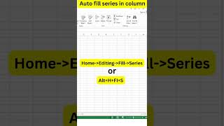 Fill Series Excel Tips and Tricks excel exceltips exceltrics [upl. by Lemej]