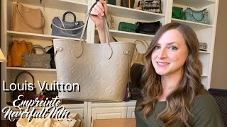 Unboxing and Mini Review Louis Vuitton Empreinte Neverfull MM Turtledove [upl. by Kelton695]