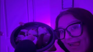 ASMR  WHISPERED RAMBLE  Eating CRUNCHY Edible Arrangements Mukbang 🍰🍫🍓 [upl. by Eatnahc]