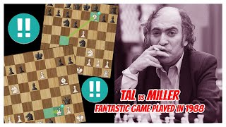 TAL vs MILLER  1988  A fantastic Game with mutual risk and the threat of checkmate [upl. by High]