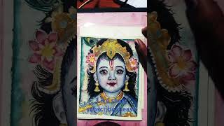 All shree krishna water colour painting 🎨🖌️shorts painting [upl. by Eniluqaj]