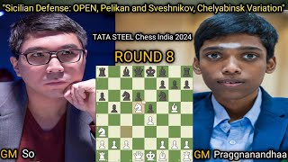 Wesley So VS Rameshbabu Praggnanandhaa  Tata Steel Chess India 2024  Round 8 Rapid [upl. by Syned]