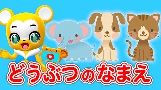 【知育アニメ】どうぶつ の なまえ★いぬ・ねこ・ゾウ・ライオン★動物 いっぱい 子供向け知育動画★赤ちゃん喜ぶアニメAnimal animation for kids [upl. by Lopez]