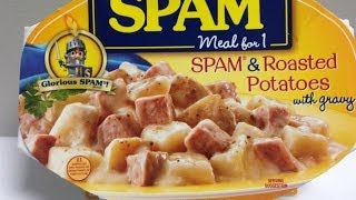 Spam amp Roasted Potatoes With Gravy Food Review [upl. by Tartan84]