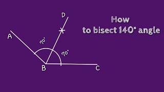 How to bisect or divide 140° angle using protractor and compass SHSIRCLASSES [upl. by Dulciana]