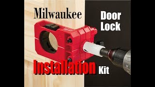 How to install a Bolt Lock with the Milwaukee Door Lock Installation Kit [upl. by Nodyarg]