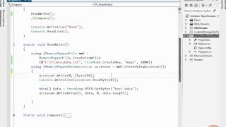 Net 45 Streaming Tutorial 58  Demo Memory Mapped Files and File Access [upl. by Lleon]