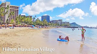 On the Beach  Hilton Hawaiian Village Resort to Halekulani Hotel in Waikiki Beach Hawaii [upl. by Niawat]