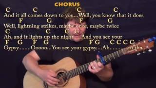 Gypsy Fleetwood Mac Strum Guitar Cover Lesson with ChordsLyrics  Capo 5th [upl. by Ellswerth]