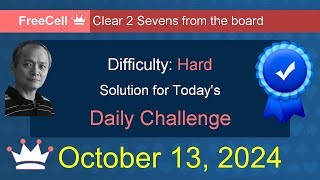 Microsoft Solitaire Collection FreeCell  Hard  October 13 2024 [upl. by Siari]