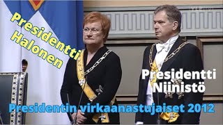 Sauli Niinistö ja Tarja Halonen Presidentin virkaanastujaiset v 2012 Otteita tilaisuudesta [upl. by Enaitsirk373]