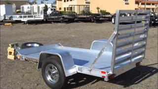 Aluma Trailers 548 LW Aluminum Motorcycle Trailer with Ramp Gate [upl. by Anaizit]