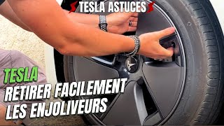 Démonter enlever ou retirer les enjoliveurs Aero Wheels de la Tesla [upl. by Harifaz]