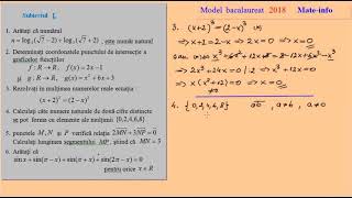 Model oficial Bacalaureat 2018 Matematica mateinfo [upl. by Lehcyar80]