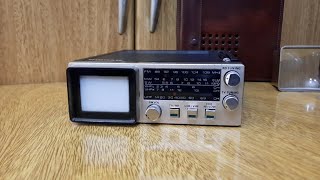 NISSAN MODEL NO TV714 TVRADIO UHFVHFMWSWFM MICRO 2 INCH 1986 JAPAN [upl. by Lashondra]