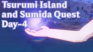 Tsurumi Island and a Quest from NPC Sumida  Day 4  Genshin Impact [upl. by Arretahs]