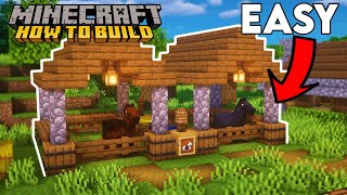 Minecraft How to Build a Horse Stable  Small Horse Stable Tutorial [upl. by Ffej]