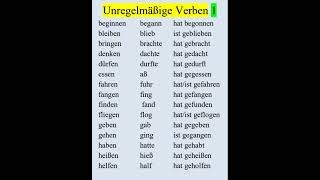 Unregelmäßige Verben 1 b1 a1 a2 german learngerman grammatik b1 dtz dtb verb [upl. by Ashman]