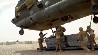 Helicopter Sling Load Transport in Afghanistan  Infantry Stryker Battalion [upl. by Amaj623]