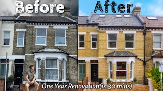 1 YEAR in 30 minutes RENOVATING an OLD LONDON VICTORIAN TERRACED HOUSE into DREAM HOME [upl. by Ellednek545]