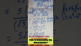 Rationalisation mathsshortvideo [upl. by Hara602]