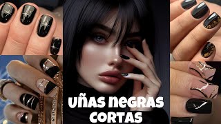 Uñas NEGRAS cortas  Tendencia 2025 🖤✨💫 [upl. by Dreddy20]