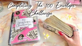 CASH ENVELOPE STUFFING YOUTUBE INCOME  COMPLETING THE 100 ENVELOPE CHALLENGE  howtosavemoney [upl. by Rici670]