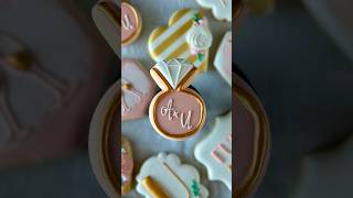 💍💍 enlightenedbakery royalicing sugarcookies engagementcookies love e [upl. by Nageam]