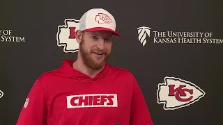 Carson Wentz talks about potential start for Saturdays game against Houston [upl. by Atronna]