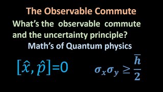 Whats the observable commute and uncertainty principal Quantum physics [upl. by Warwick]